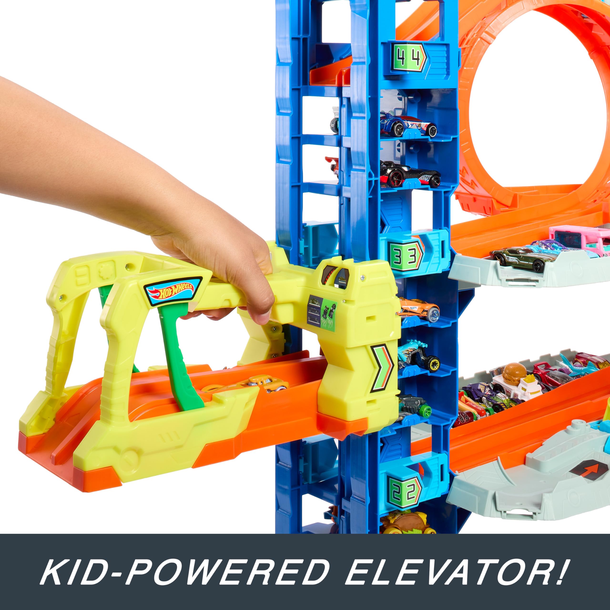 Hot Wheels Ultimate Garage Toy Car Track Set with 2 Die-Cast Cars & Car-Eating Dragon - 4-Level Playset Stores 50+ Vehicles - Perfect for Kids' Birthday Gifts & Indoor Racing Fun