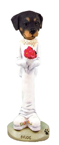 Rottweiler Bride Dog Figurine - Collectible Ceramic Statue for Dog Lovers | Perfect for Home Decor, Wedding Gifts & Pet Memorials
