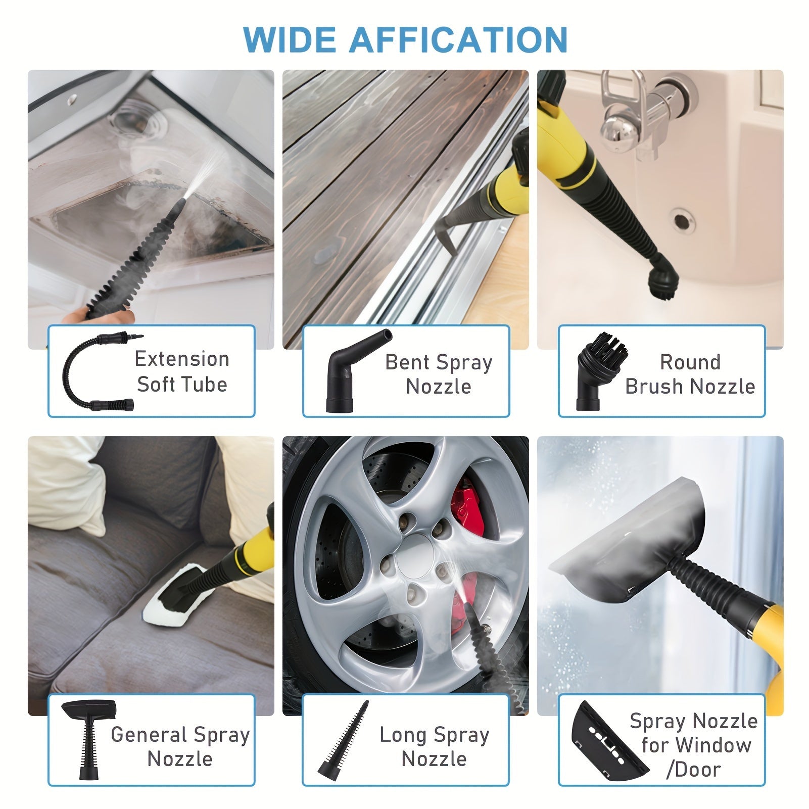 Mpow High-Temperature Steam Cleaner - Powerful 1500W Handheld Steamer for Home Cleaning, Sanitizing Floors, Upholstery & More - Yellow (Ideal for Kitchen, Bathroom & Car Detailing)