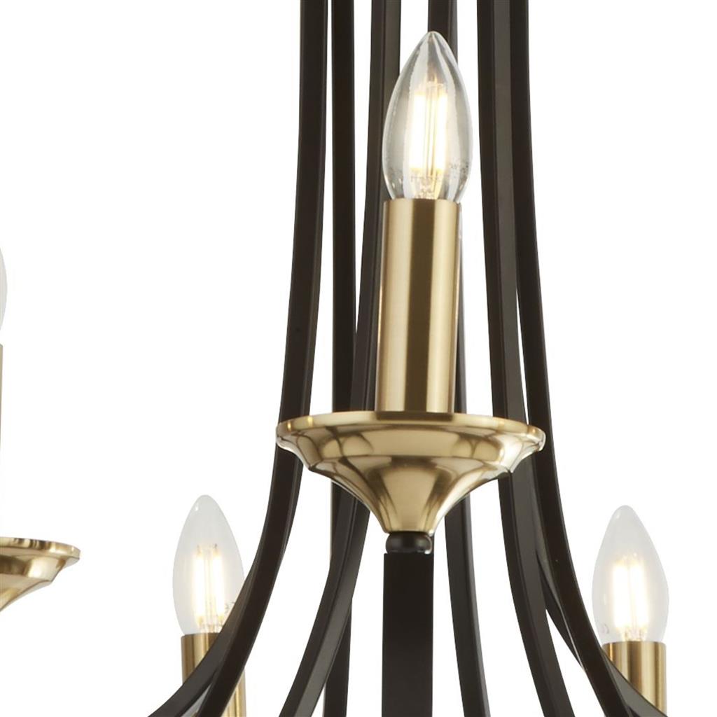Belfry 5/9 Lt Multi-Arm Pendant Light Fixture in Dark Bronze & Brass Finish - Perfect for Dining Room, Kitchen Island, or Entryway Lighting
