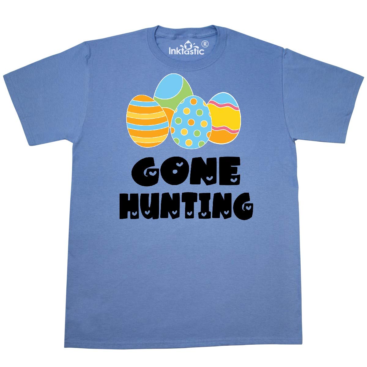 Gone Hunting Easter Eggs T-Shirt - Blue & Yellow Design for Easter