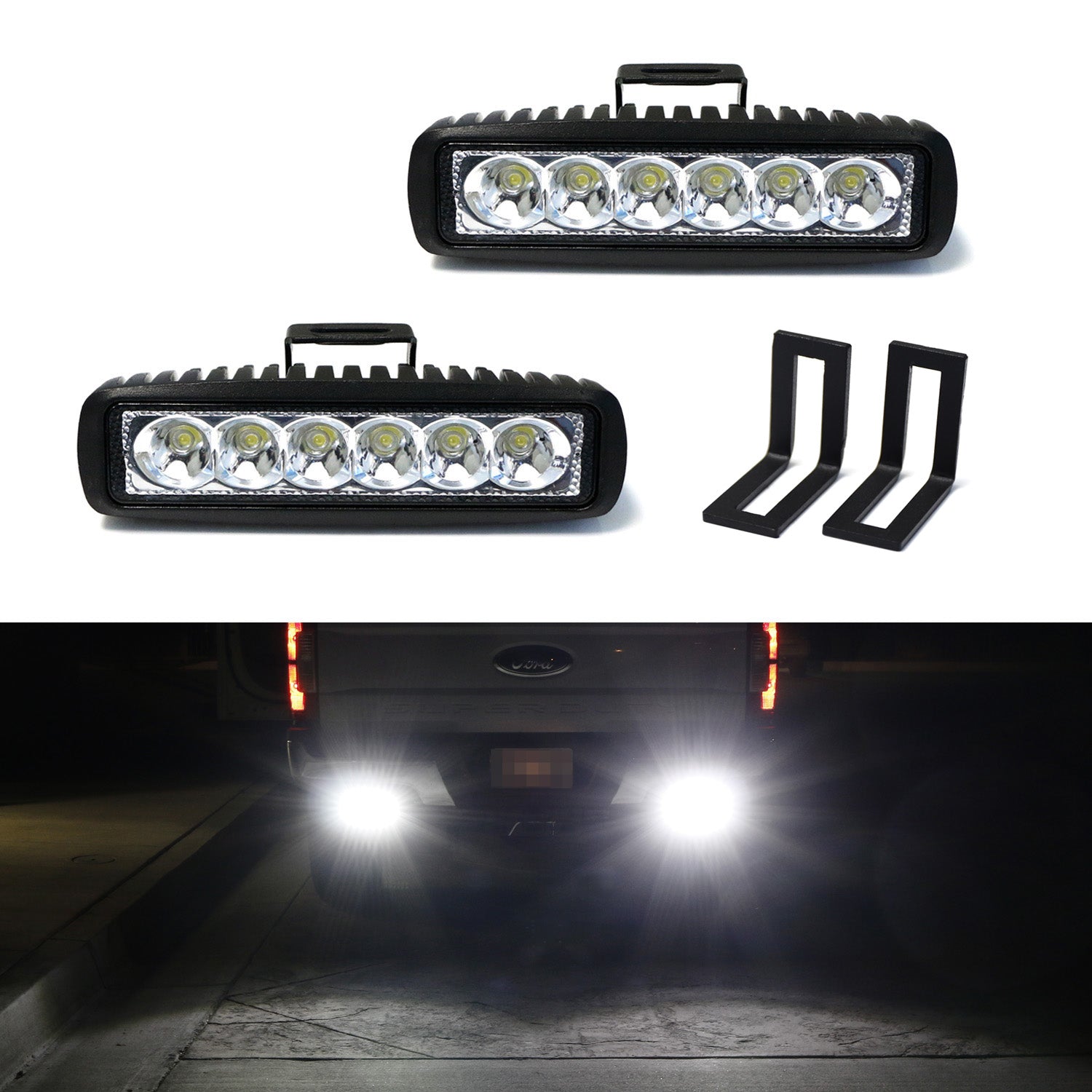 18W LED Backup Reverse Light Bars with Mounting Brackets for 2015-2020 Ford F150 - Bright Reverse Lights for Night Driving, Off-Roading & Truck Safety