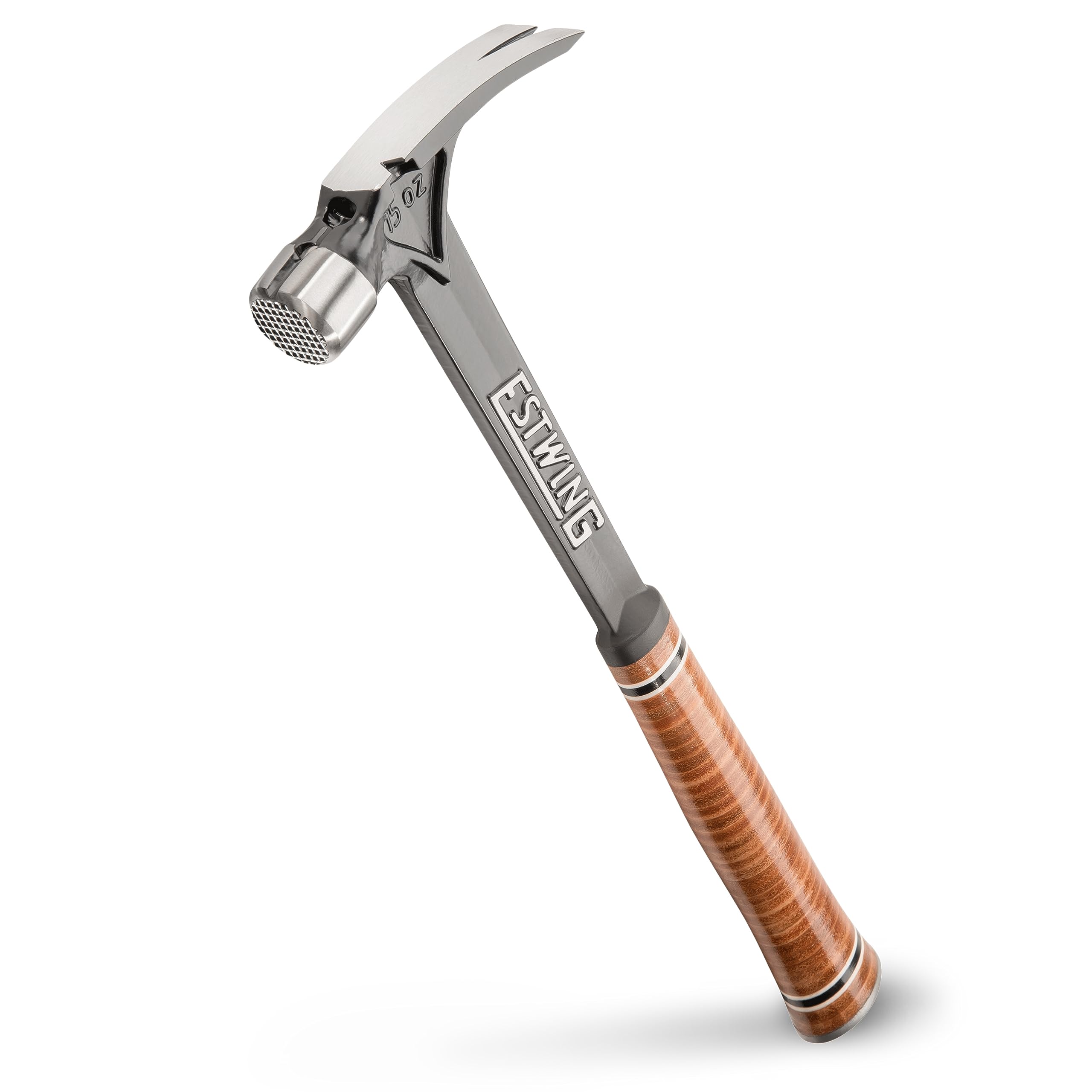 ESTWING Ultra Series 15 oz Rip Claw Framing Hammer with Milled Face & Genuine Leather Grip - E15SM - Perfect for Carpentry, Construction, and DIY Home Improvement Projects