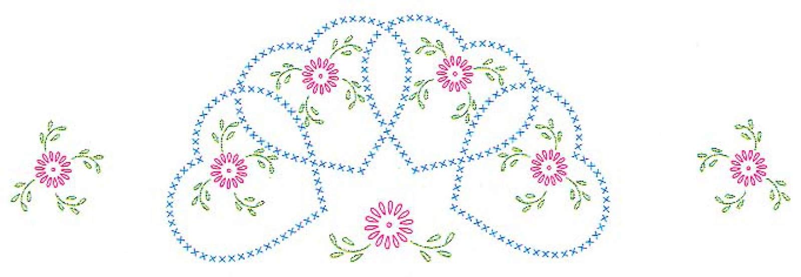 Stamped Pillowcases with White Lace Edge - 2 Pack - Starburst of Hearts Design | Elegant Bedroom Decor for Valentine's Day & Romantic Gifts