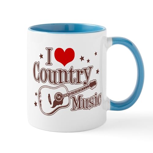 White/Blue Inside - I Love Country Music Mug