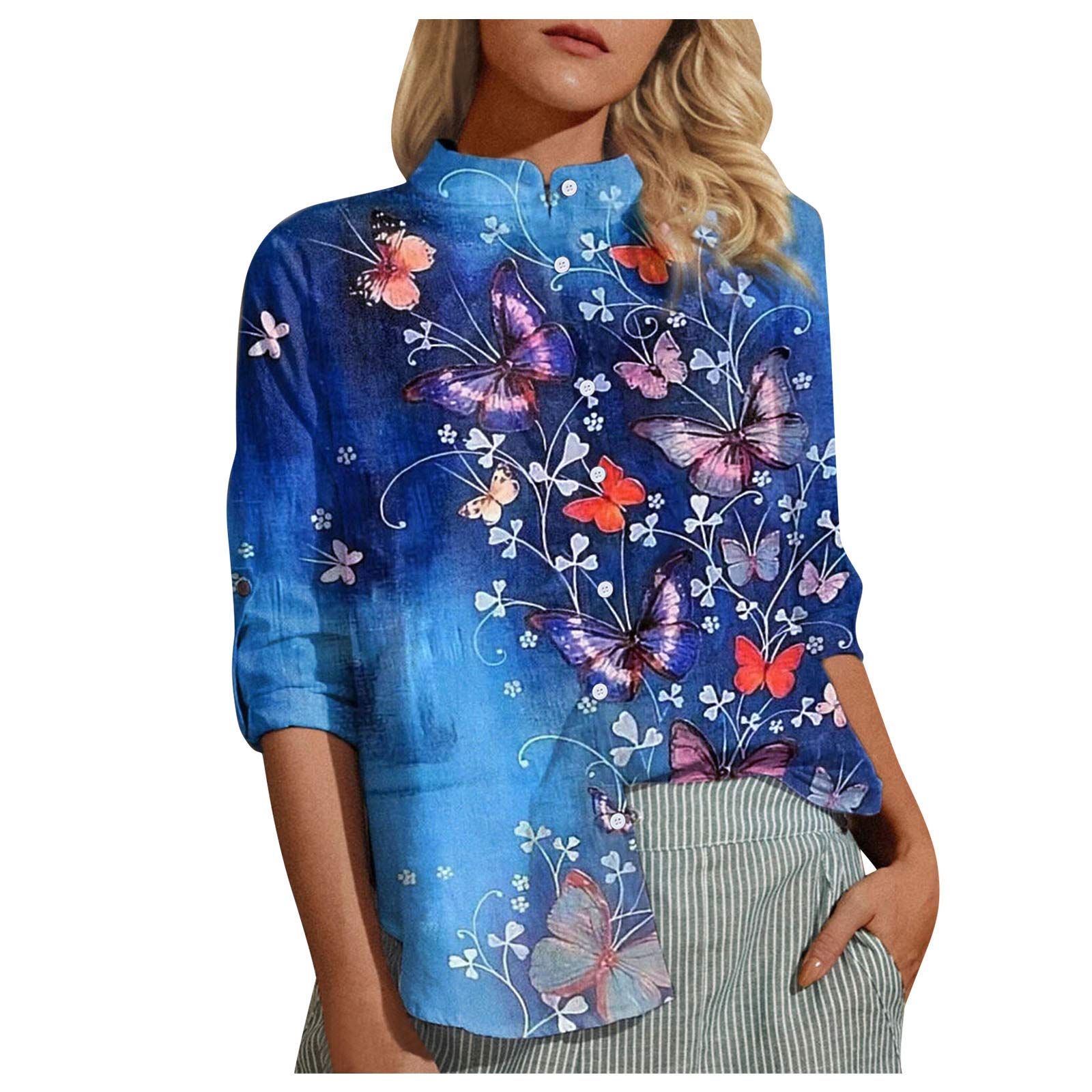 Women's Summer Fashion Butterfly Print Sleeveless Lace Tank Top - Casual Blouse Vest for Beach, Party & Daily Wear