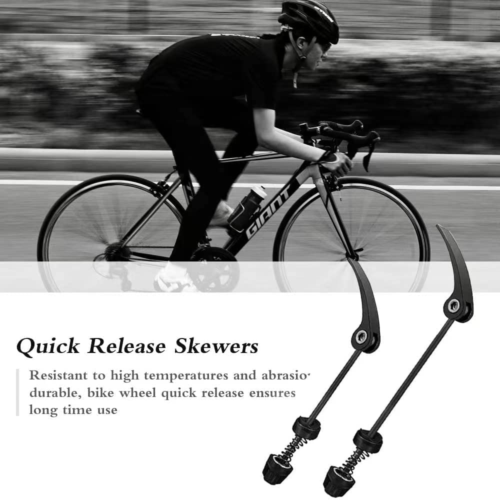 MTB & Road Bike Quick Release Skewers - 1 Pair Front/Rear Wheel Hub Clips for Mountain, City & Road Bicycles | Secure Cycling Accessories for Commuting & Trail Riding