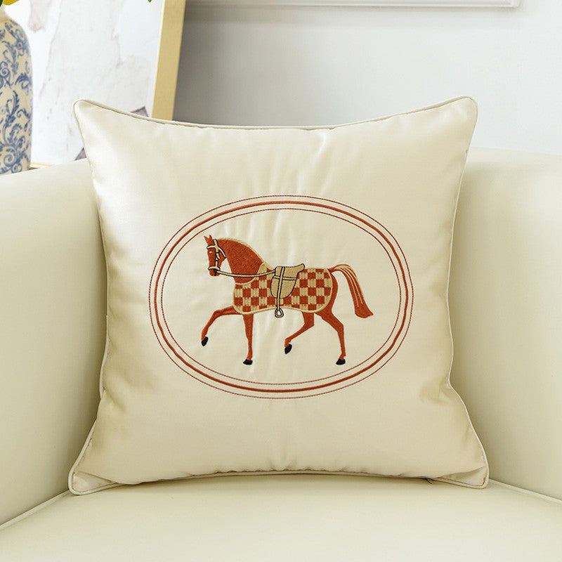 Horse Embroidered Decorative Throw Pillows for Couch - Modern Farmhouse Style Sofa Pillow Covers - Perfect for Living Room, Bedroom, and Home Decor