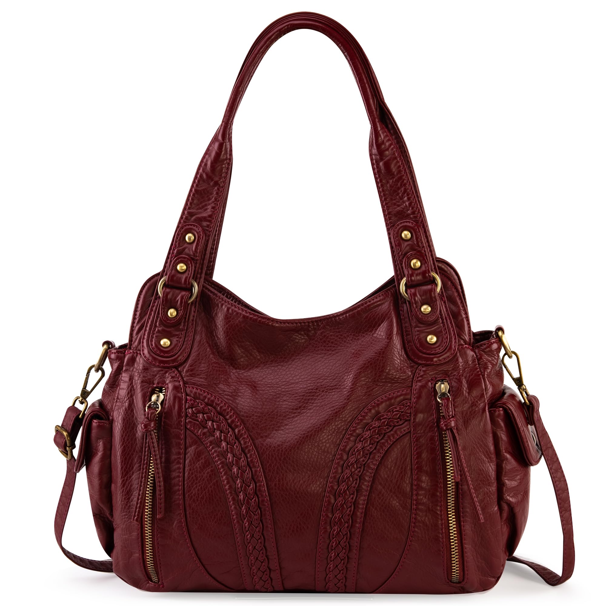 Montana West Genuine Washed Leather Hobo Bag for Women - Large Roomy Shoulder & Crossbody Handbag - Perfect for Work, Travel & Everyday Use