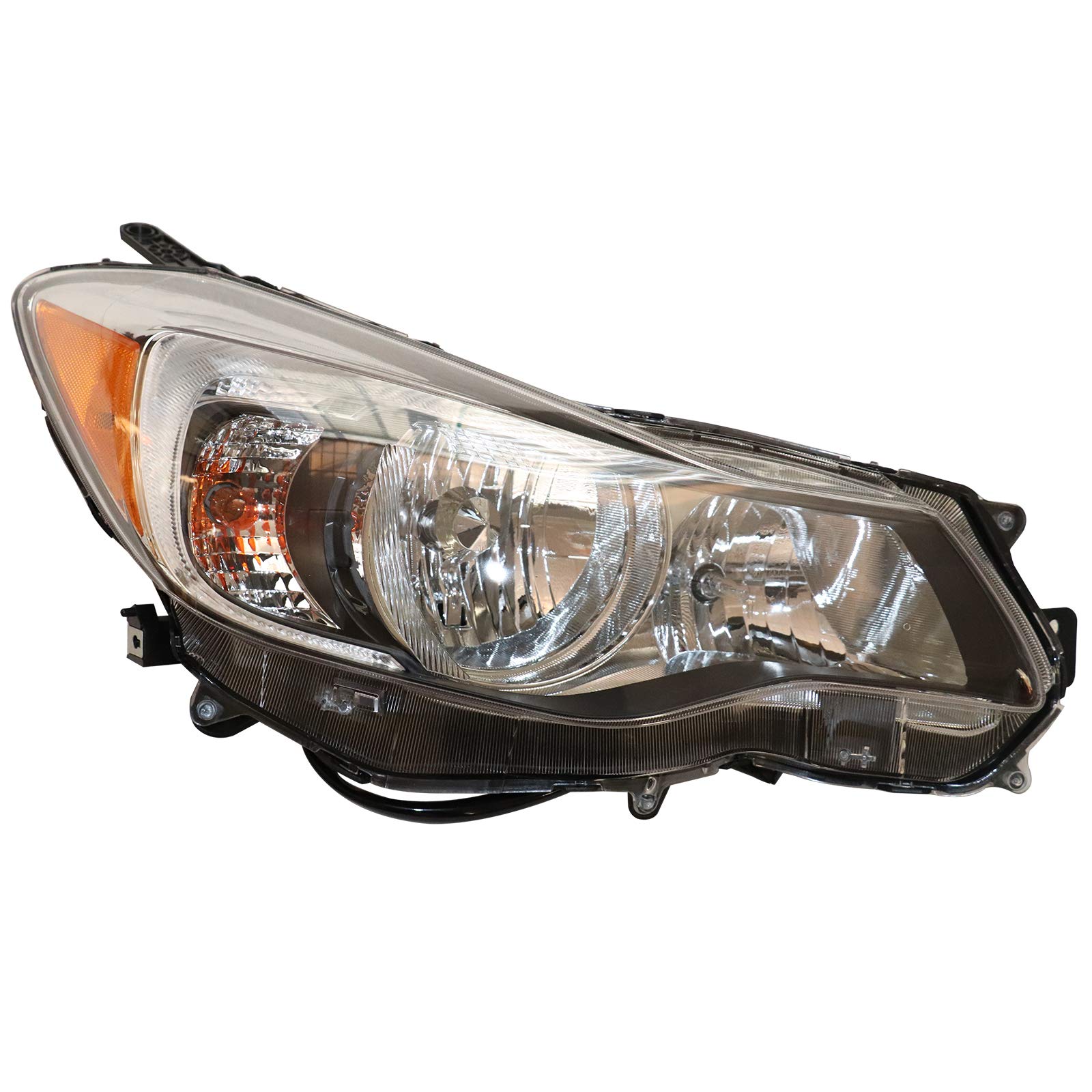 2012-2014 Subaru Impreza & XV Crosstrek Right Passenger Side Headlight Assembly - Halogen Black Housing Headlamp Replacement for Improved Night Driving Safety