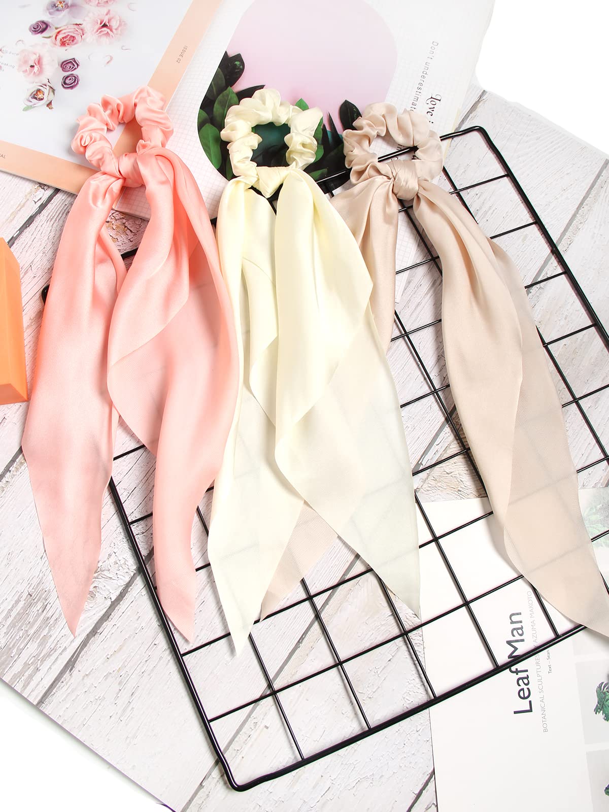 SUSULU Women's Hair Scarf Scrunchies - Solid Color Hair Ties for Ponytail & Bun - Gym, Work, Party