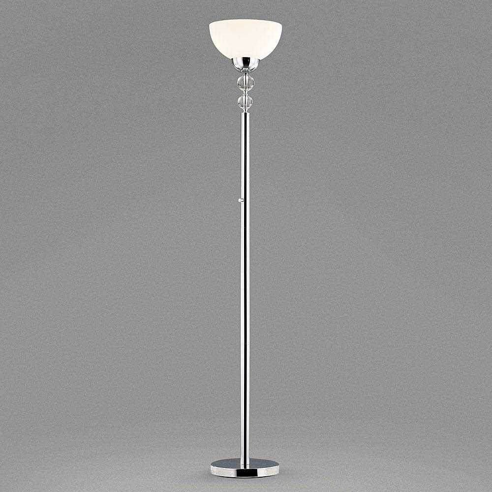 71 Inch Crystal Ball LED Floor Lamp with Dimmer - Modern Contemporary Silver Chrome Design - Perfect for Living Room, Bedroom, or Office Lighting