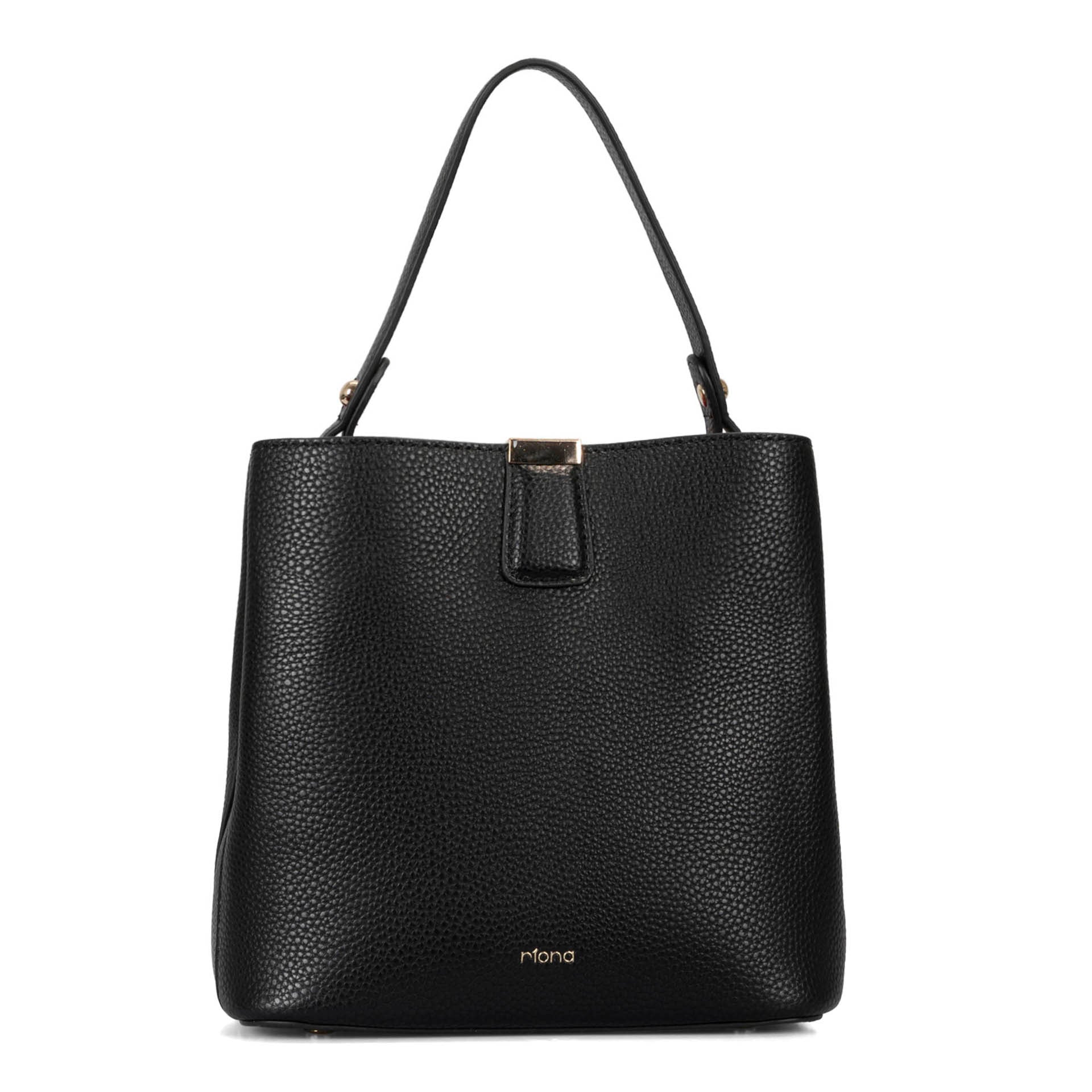 Riona Janis RFID Blocking Pebbled Leather Bucket Bag for Women - Stylish Crossbody Purse for Travel, Shopping & Everyday Use