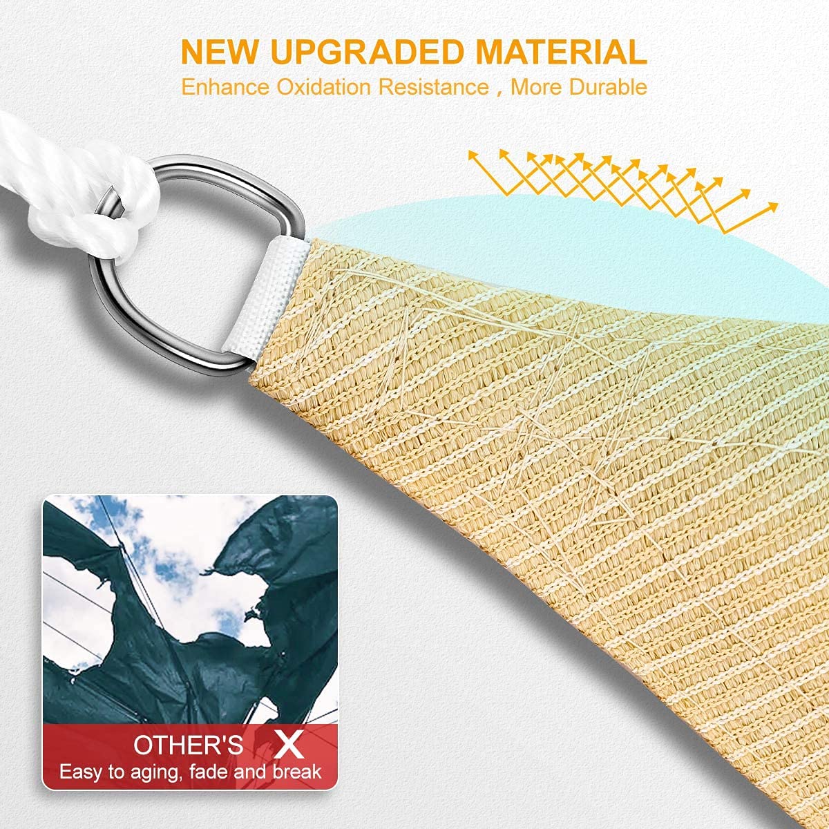 10' x 13' Rectangle Patio Sun Shade Sail - UV Resistant Outdoor Canopy for Garden, Pool & Backyard - Waterproof Bike Cover & Outdoor Storage Protection - Perfect for Picnics, Camping and Patio Relaxation