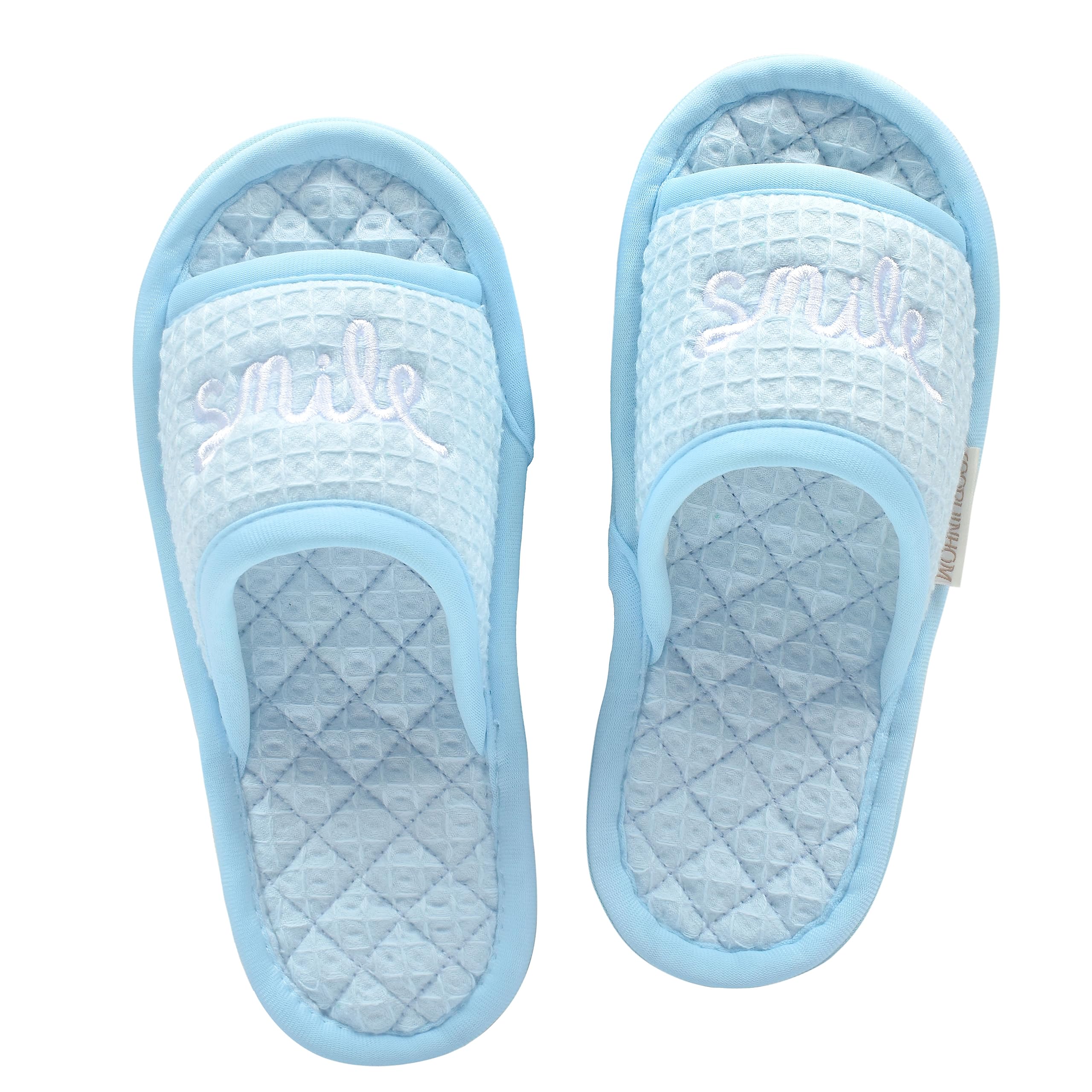 Floral Velvet House Slippers for Women - Lightweight Open Toe Washable Foldable Comfortable Indoor Slippers | Perfect for Home, Hotel, Travel, Airplane & Spa Use