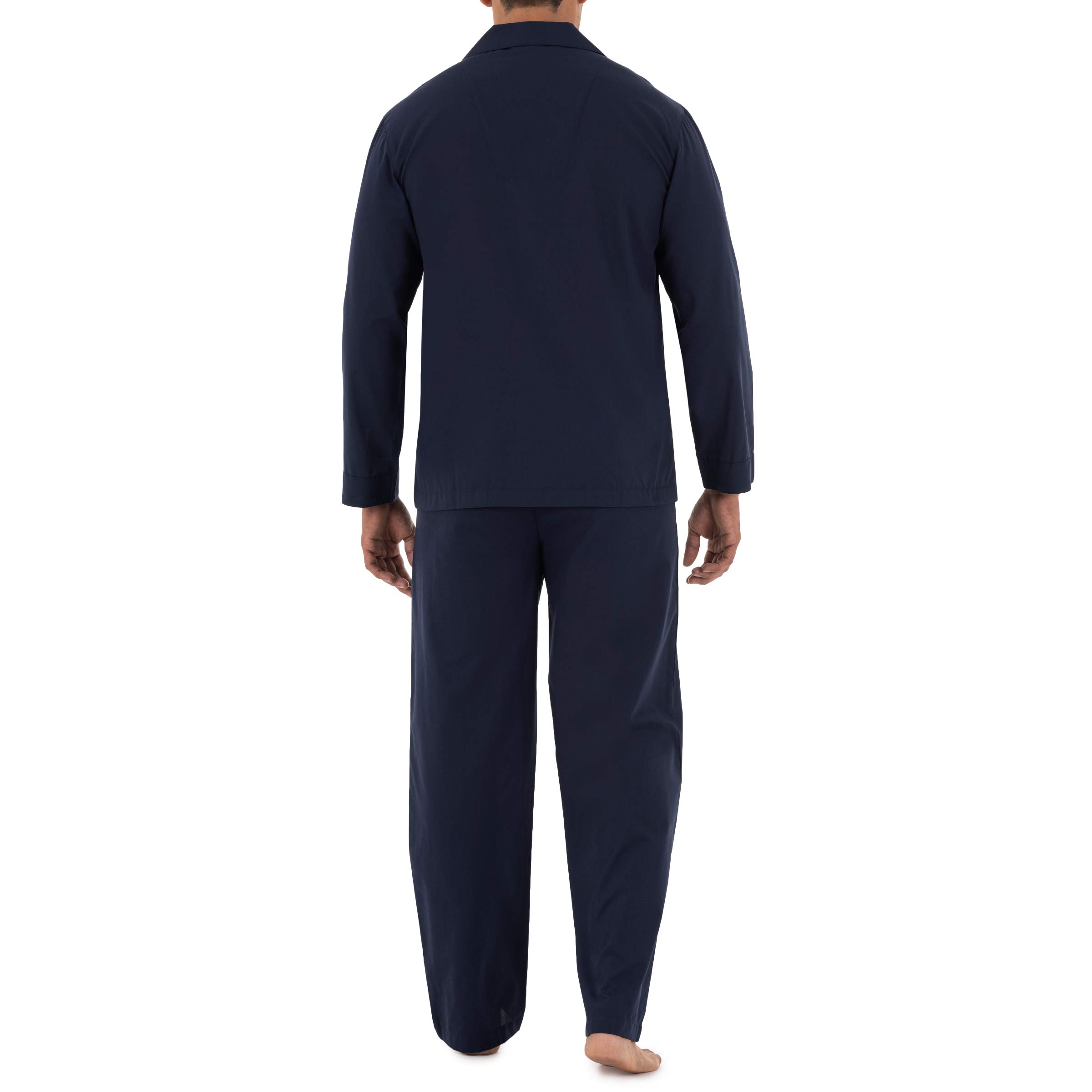 Fruit of the Loom Men's Long Sleeve Broadcloth Pajama Set - Soft Cotton Sleepwear for Men, Comfortable Lounge Pajamas for Relaxing at Home or Sleeping