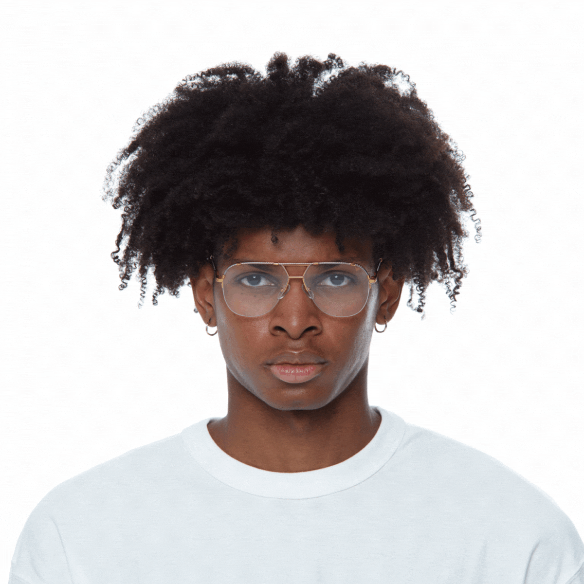 24KT Two-Tone Yellow & White Gold Blanco Half Rim Glasses - Elegant Eyewear for Men & Women | Perfect for Business, Parties & Special Occasions