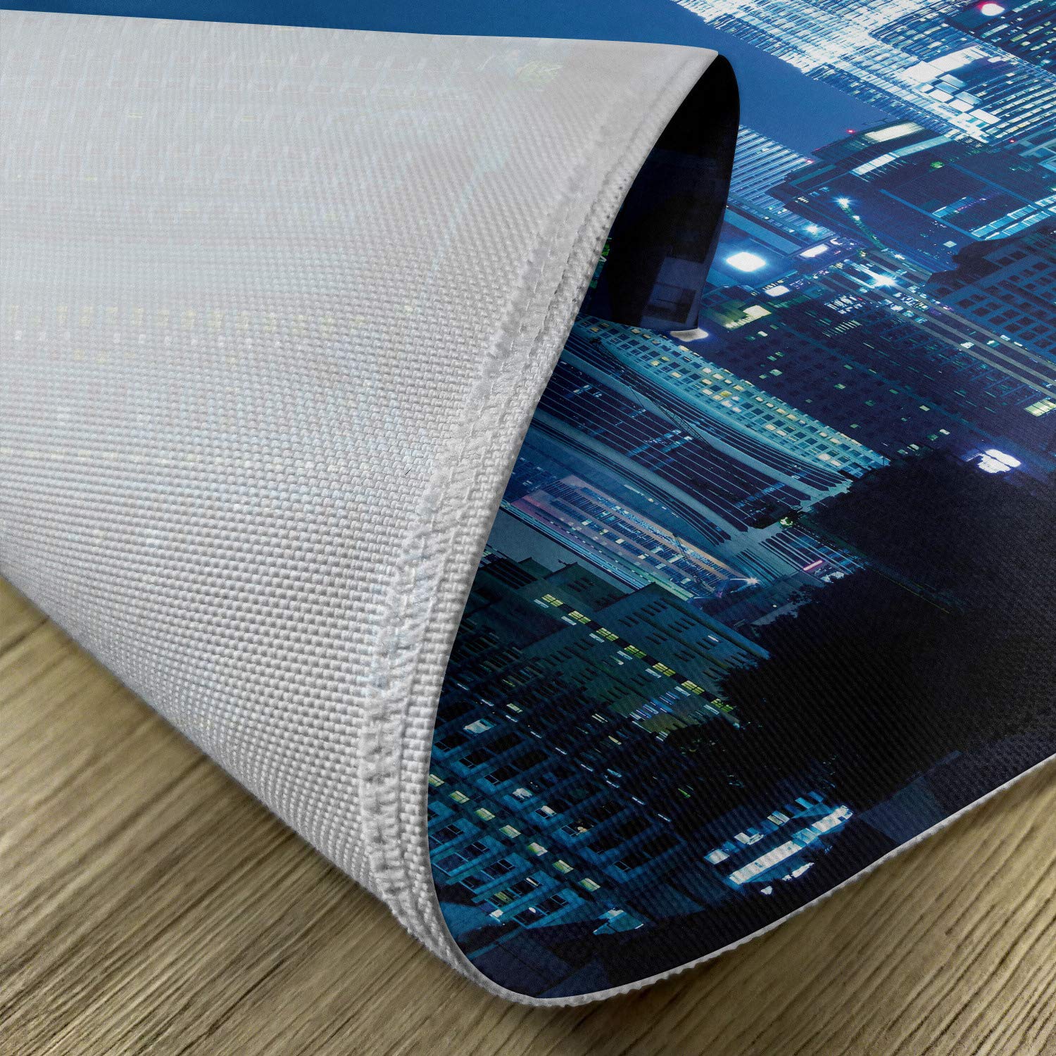 Ambesonne 4-Pack Kuala Lumpur Skyline Placemats - Monochrome KLCC Twin Towers Design, Washable Fabric Table Mats for Dining Room & Kitchen Decor (Navy Black) | Perfect for Dinner Parties, Home Decor & Gift Giving
