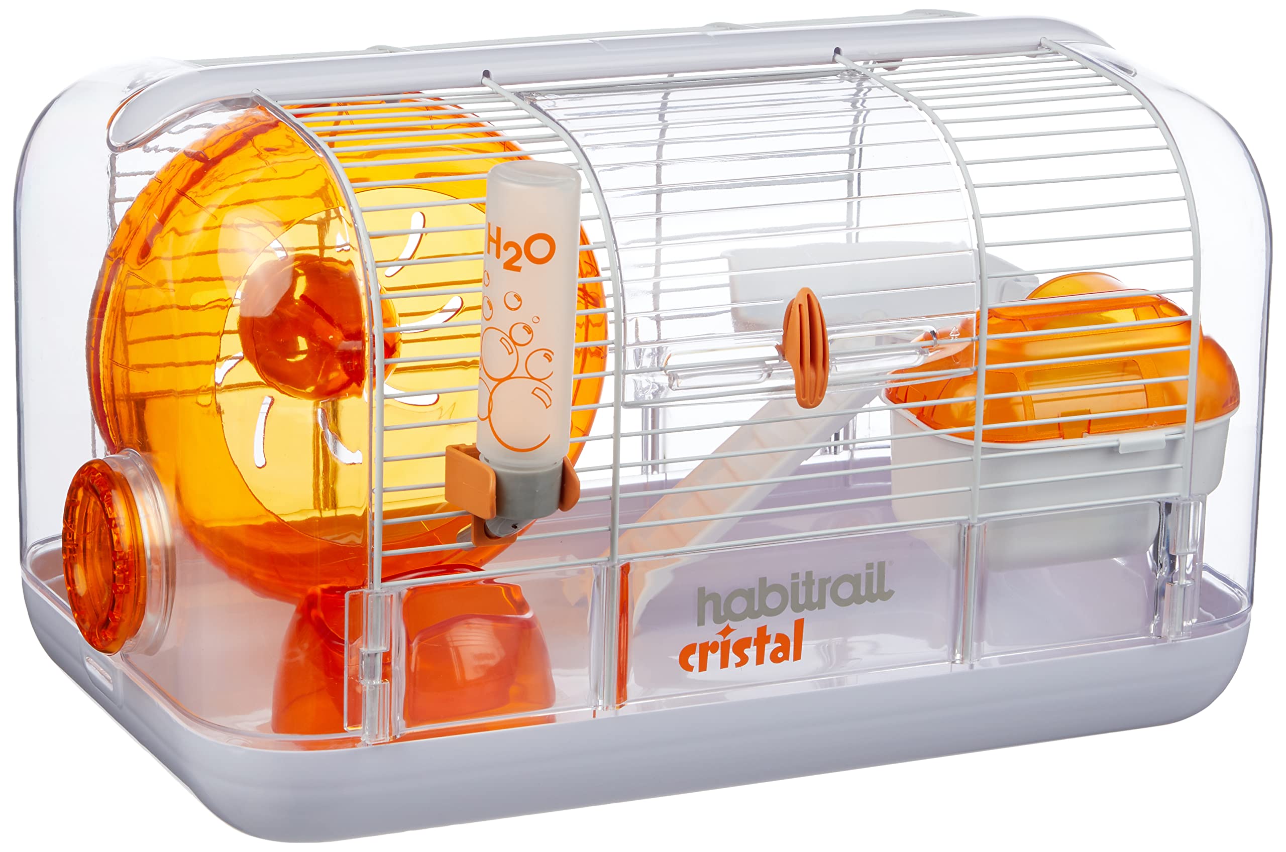 Habitrail Cristal Hamster Cage - Small Animal Habitat with Exercise Wheel, Water Bottle & Hideout for Dwarf Hamsters, Gerbils, Mice | Perfect for Home, Classroom or Pet Store Display