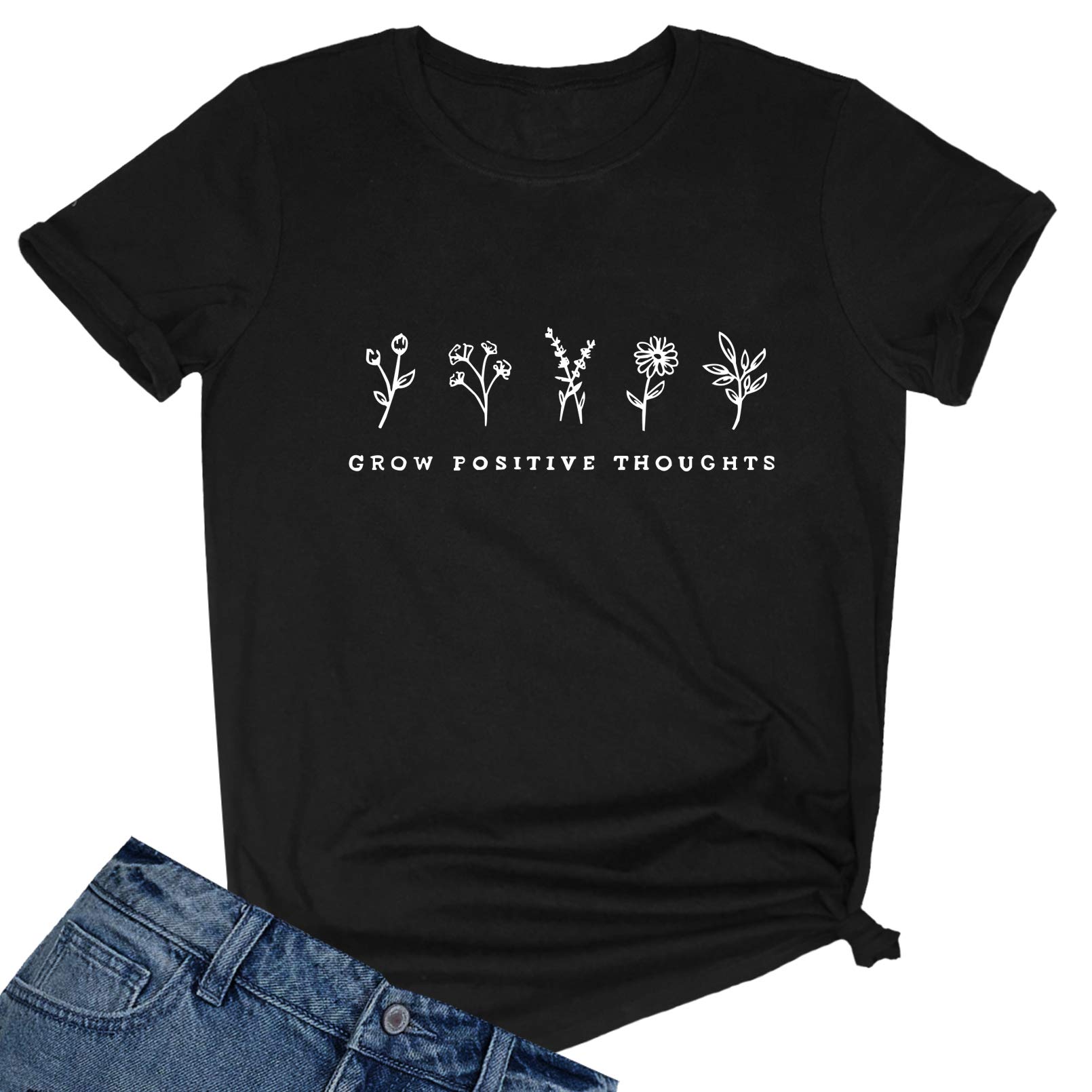 BLACKMYTH Women's Cute Graphic T-Shirts - Summer Short Sleeve Casual Tops for Streetwear & Vacation Outfits