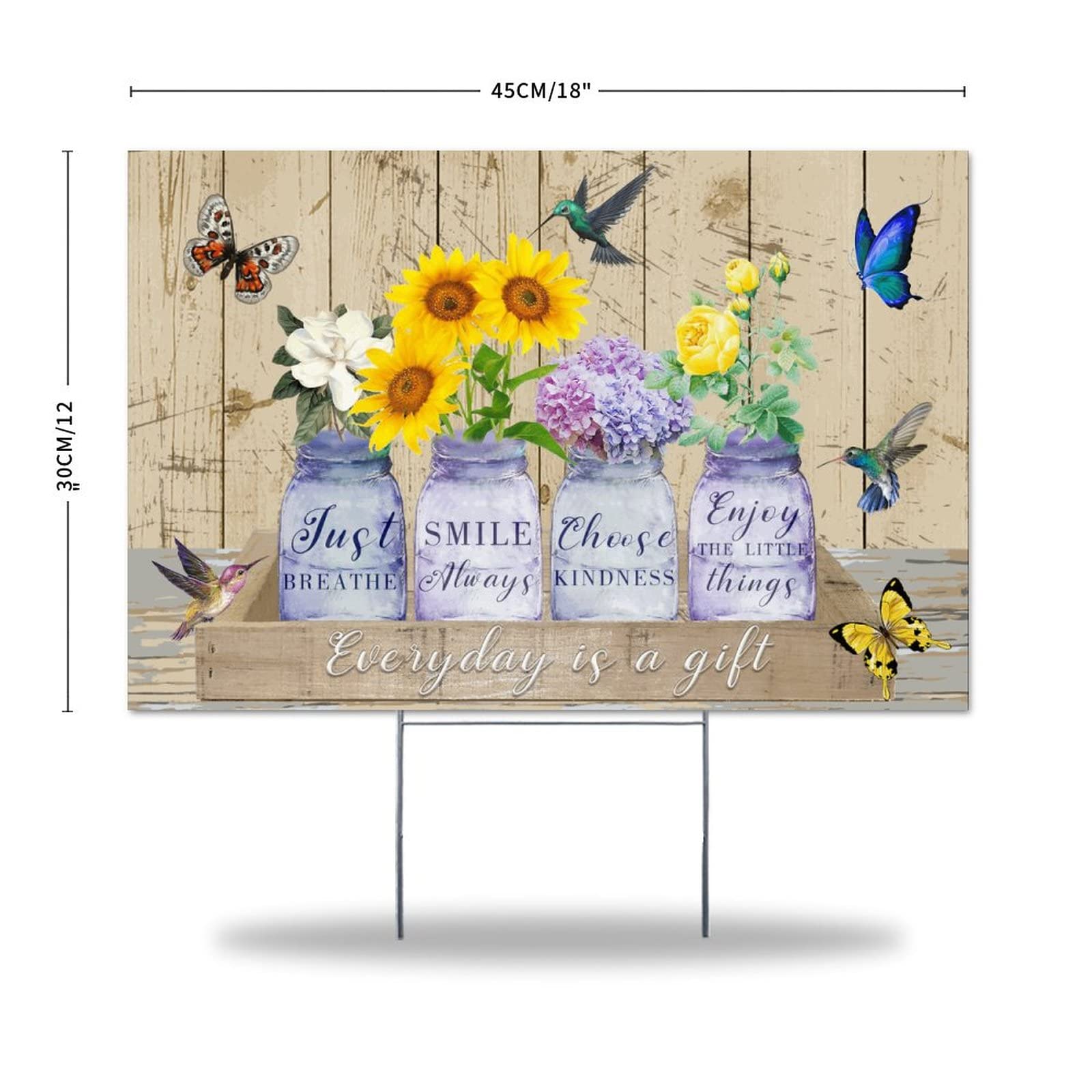 Floral Yard Signs Double-Sided 12x18in - Weather-Resistant Lawn Decor for Sales & Rent