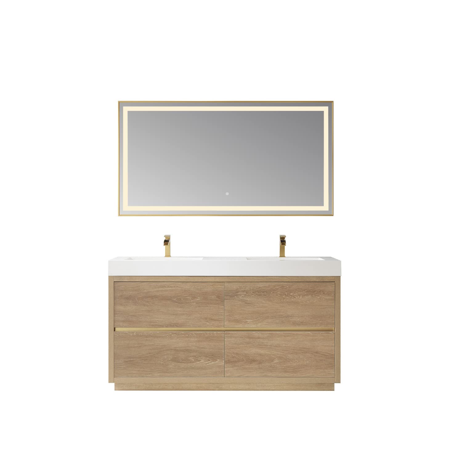 VINNOVA Huesca 36 Inch Bathroom Vanity with Sink - Solid North American Oak Wood - Modern Farmhouse Style for Bathroom Remodel & Home Decor
