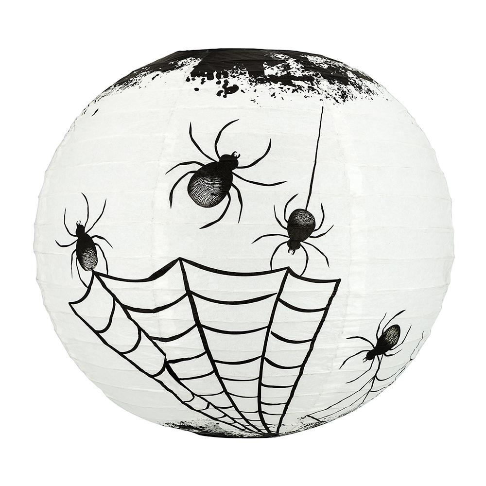 14 Halloween Spiders Spooky Bug Webs Paper Lantern - Hanging Decorations for Halloween Party, Haunted House, and Outdoor Scary Decor