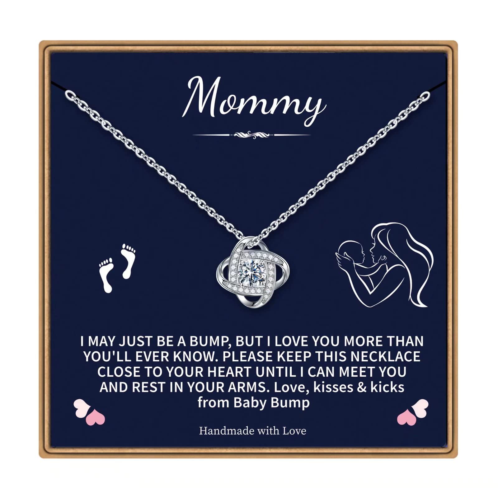 Elegant Silver Cubic Zirconia Love Knot Necklace - Perfect Mother's Day Gift, Birthday Present for Mom, Daughter to Mother Jewelry | Ideal for Weddings, Anniversaries & Special Occasions