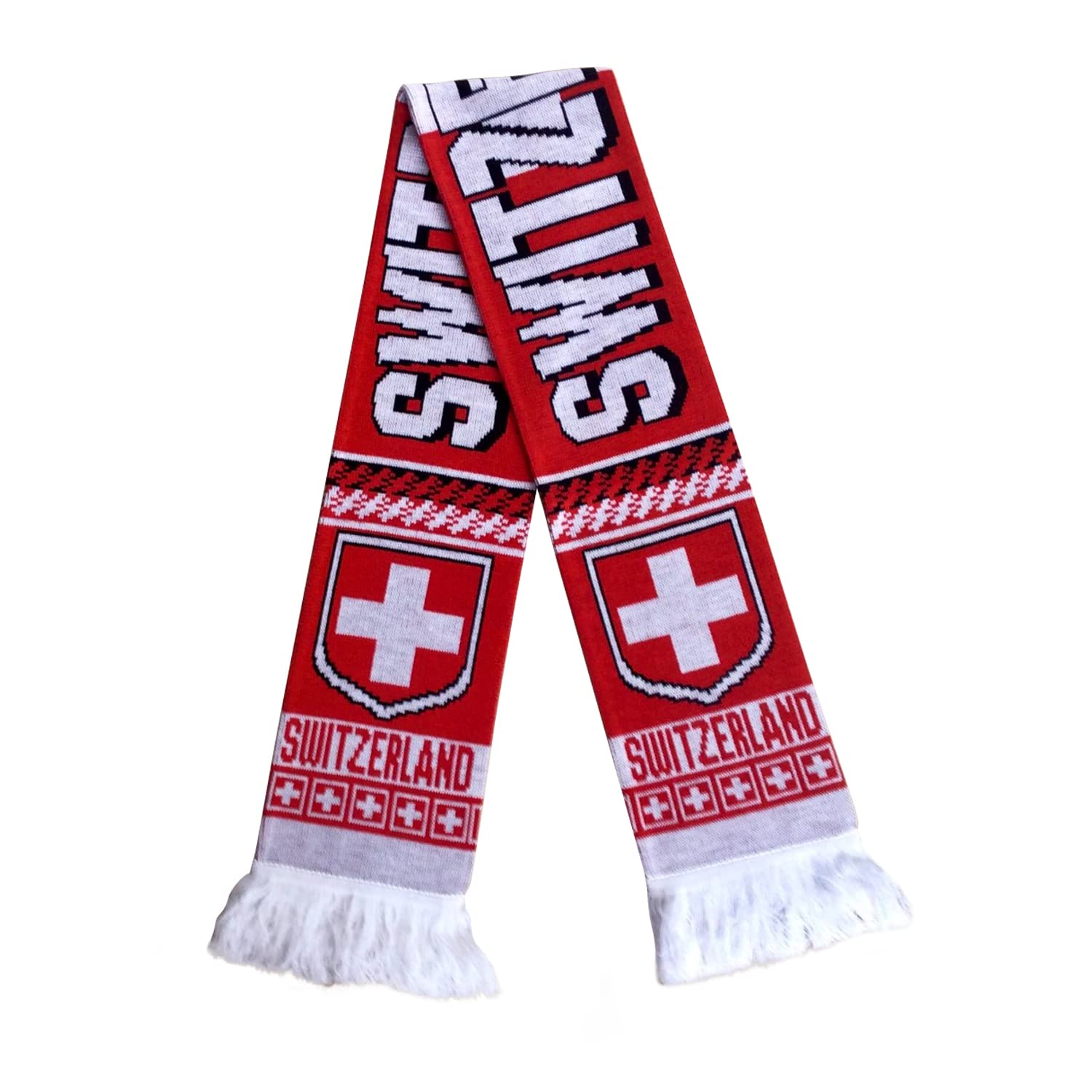 Premium Acrylic Knit Soccer Fan Scarf - Switzerland Team Colors - Perfect for Matches, Tailgating & Cold Weather