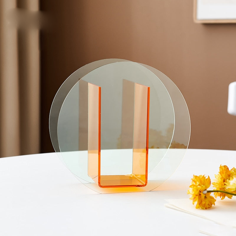 Modern Acrylic Vase & Desktop Organizer Set - Elegant Home Office Decor for Flowers, Pens & Stationery - Perfect for Work Desks, Bookshelves and Gift Giving