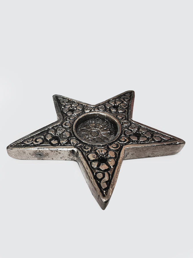 Namaste Metal Embossed Star-Shaped Incense Holder - Elegant Home Decor for Meditation, Yoga & Spiritual Practices