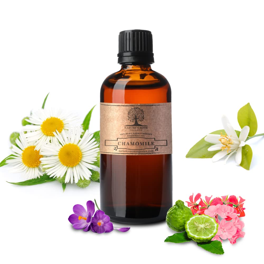 Nature's Note Organics 100% Pure Chamomile Essential Oil - 4 Fl Oz for Aromatherapy, Relaxation & Skin Care | Perfect for Diffusers, Massage & DIY Beauty Products