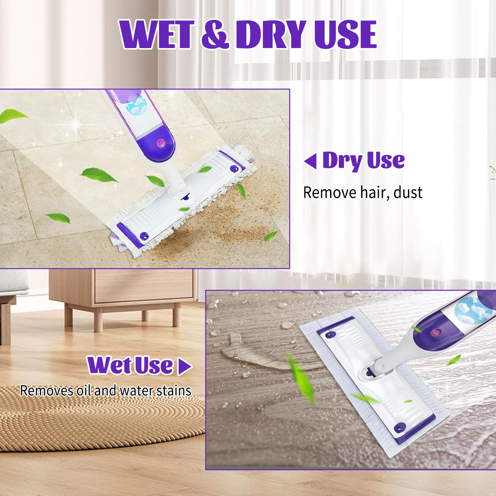 20 Pack Disposable Mop Pads - Compatible with Swiffer Power Mop, Multi-Surface Wet/Dry Floor Cleaning Refills - Perfect for Hardwood, Tile & Laminate Floors in Homes & Offices