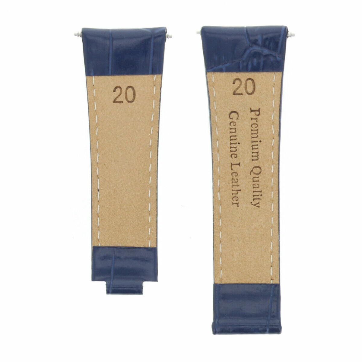 Premium Genuine Leather Watch Band Strap Compatible with Rolex Daytona 16518 16519 116520 116528 - Blue Short Replacement Strap for Men - Perfect for Business, Casual & Formal Occasions