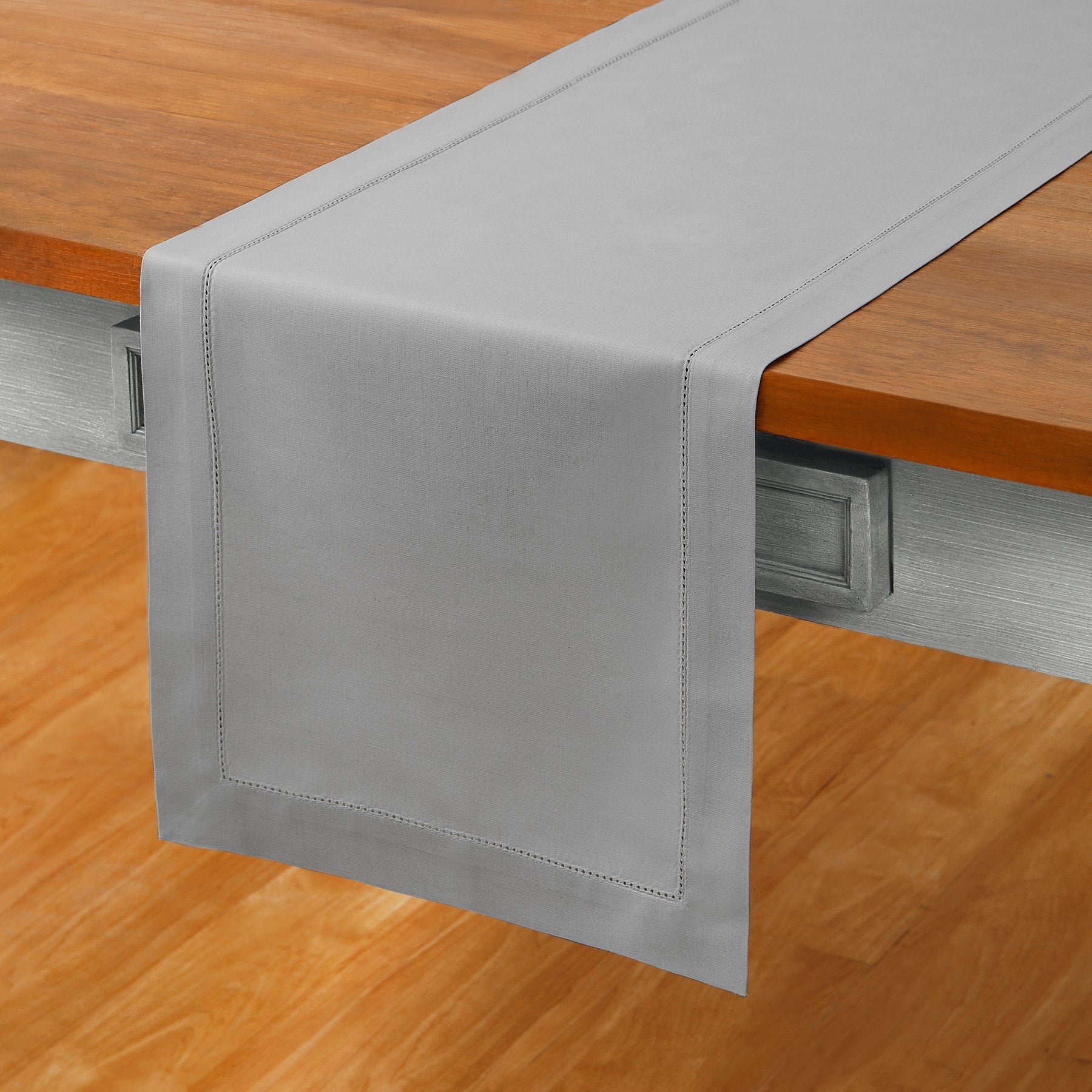Premium Cotton Linen Hemstitch Table Runner - Elegant Dining Table Decor for Weddings, Parties & Home Decor - 12x72 Inches (White)