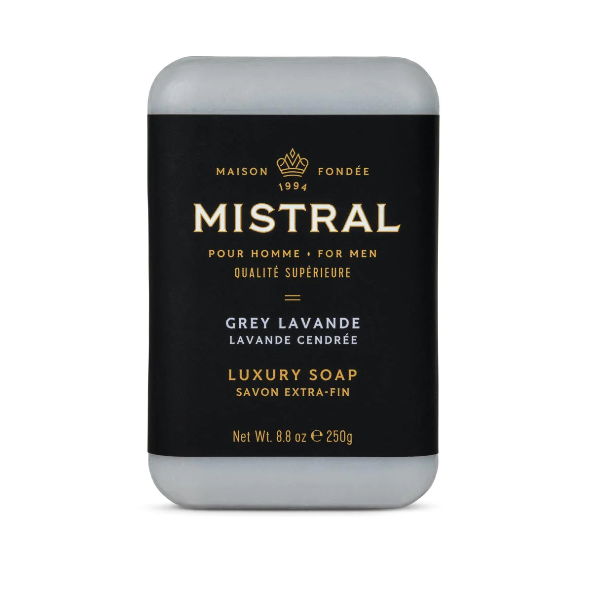 Grey Lavande Mistral Men's Bar Soap - Natural Handmade Soap for Men, Moisturizing & Aromatic - Perfect for Daily Use, Gifts & Travel