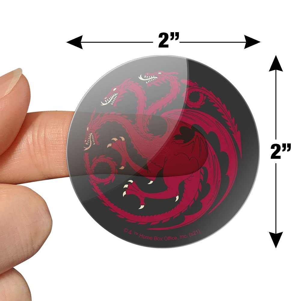 Game of Thrones Targaryen Sigil 1 Inch Clear Stickers for Planners, Calendars, Scrapbooking, Journals & DIY Crafts - Perfect for Bullet Journaling, Gift Decorations & Home Office Organization