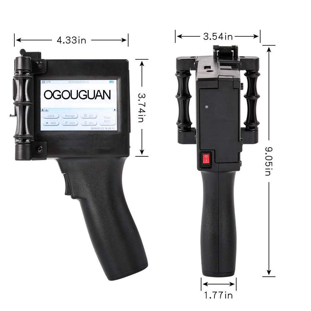 Portable Smart HD Handheld Inkjet Printer - Date Logo Coder & Labeling Machine for Cartons, Pipes, Plastics | Ideal for Packaging, Shipping & Industrial Marking