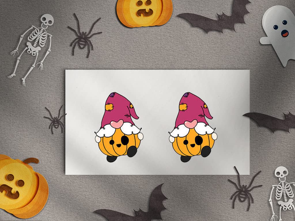 Halloween Gnome Stamps & Dies Set - Pumpkin Balloon Dwarf Cutting Dies & Clear Stamps for DIY Card Making, Scrapbooking, Bullet Journal - Perfect for Handmade Crafts, Notebook Decoration & Seasonal Greeting Cards