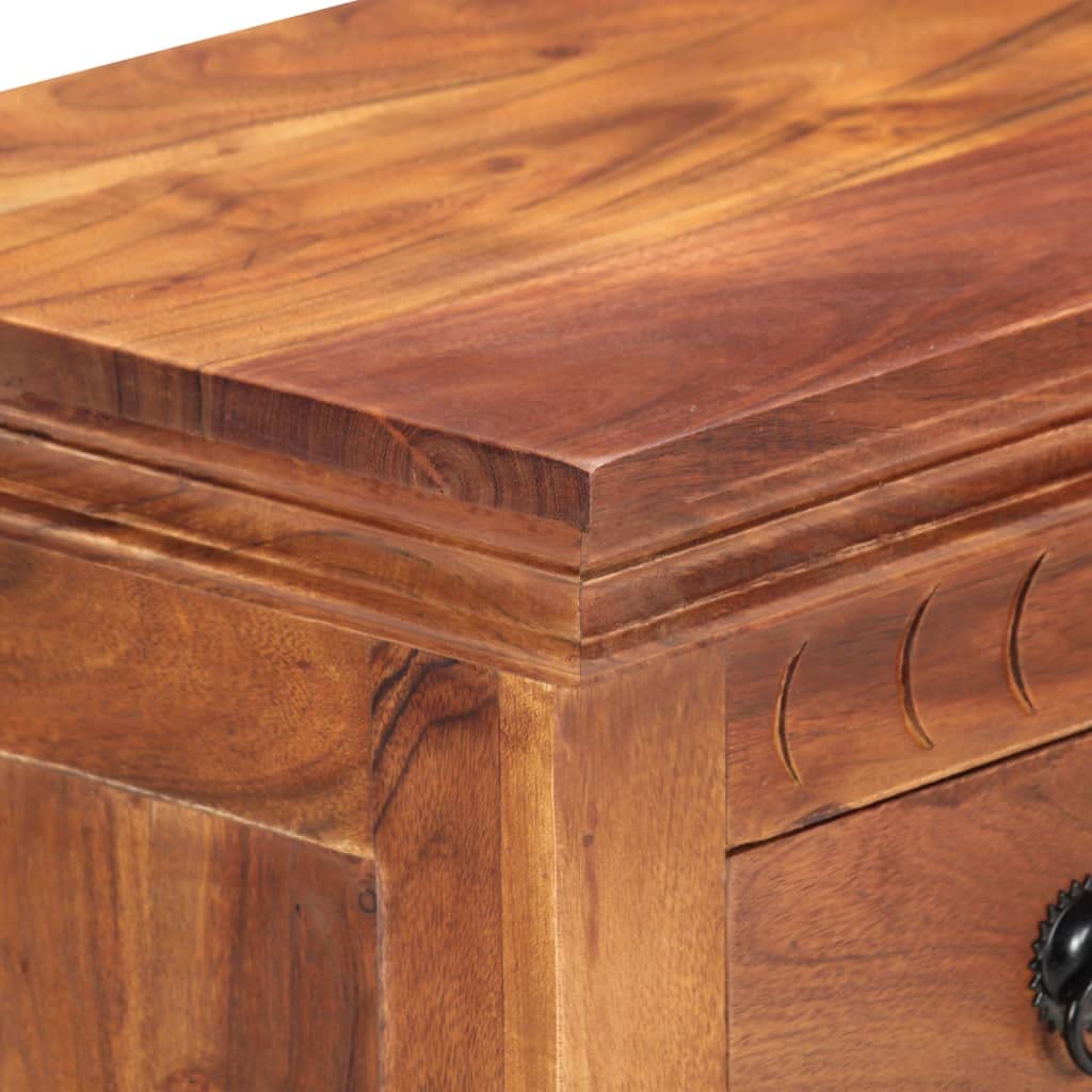 Freestanding Acacia Wood Storage Cabinet with Doors - 24.4