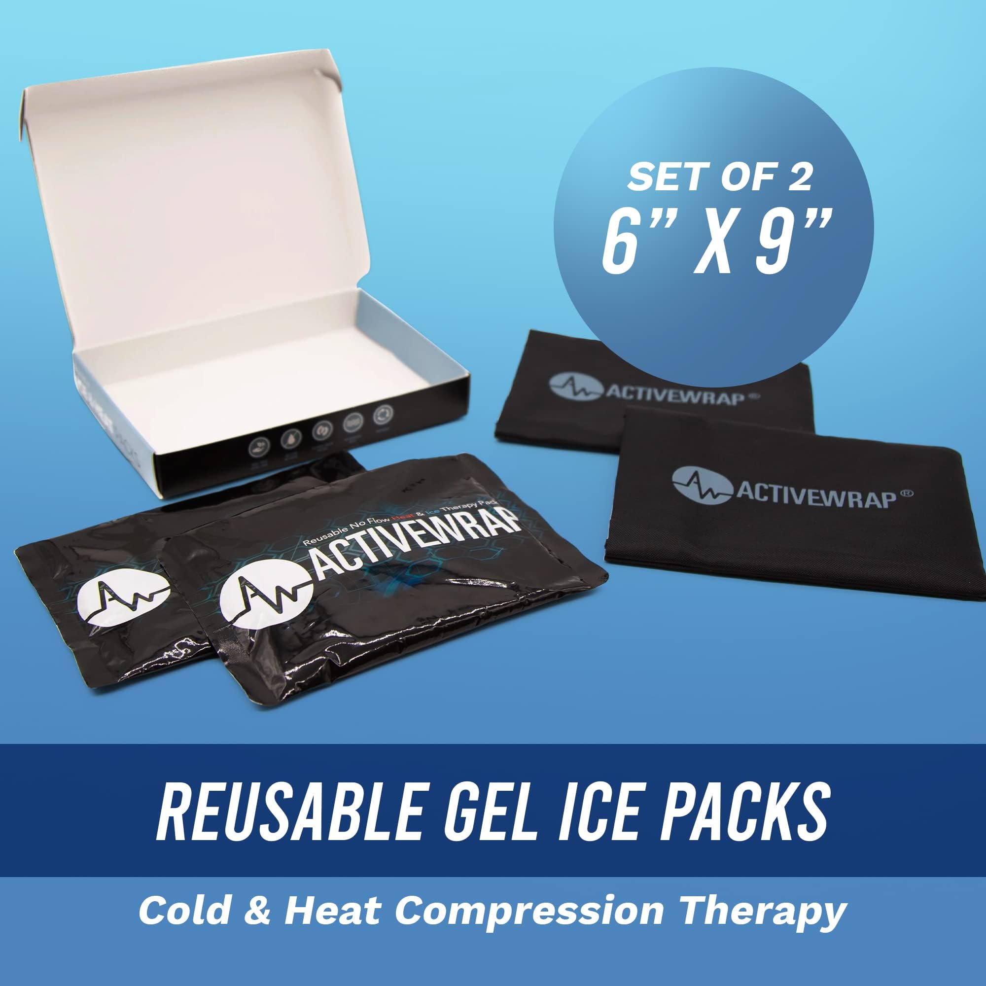 ActiveWrap Shoulder Ice Pack Wrap Set with 4 Reusable Gel Ice Packs - Pain Relief for Rotator Cuff, Arthritis & Sports Injuries - Perfect for Post-Workout Recovery, Physical Therapy & Injury Rehabilitation