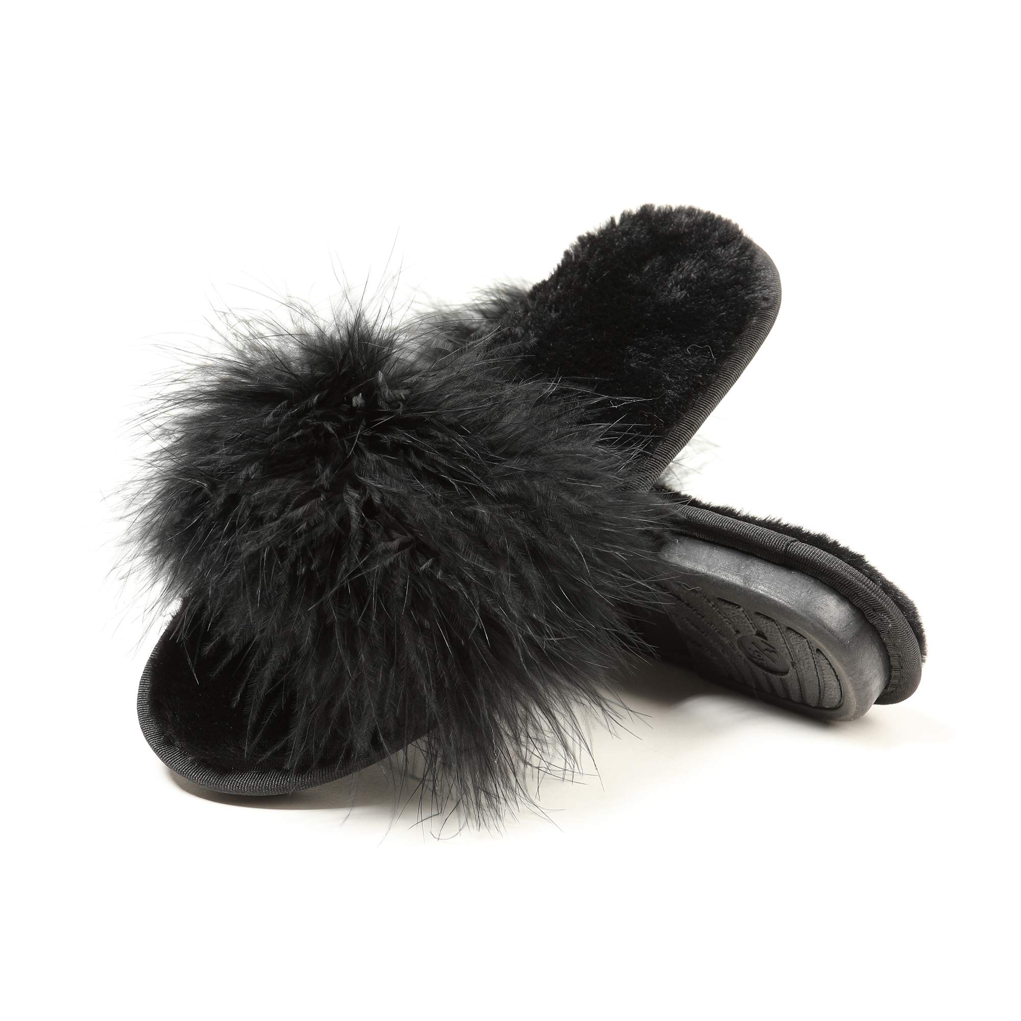 Fur Story Women's Open Toe Fuzzy Slippers with Memory Foam - Soft Fluffy House Shoes for Women - Perfect for Indoor Comfort, Lounge Wear & Cozy Home Relaxation