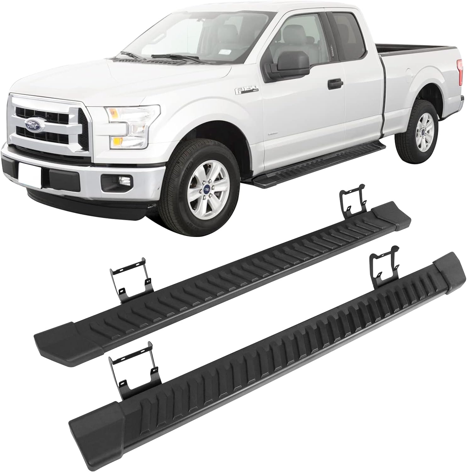 2015-2023 Ford F-150 Super Cab V-Type Running Boards - Heavy Duty Side Step Bars for Easy Access & Off-Road Adventures