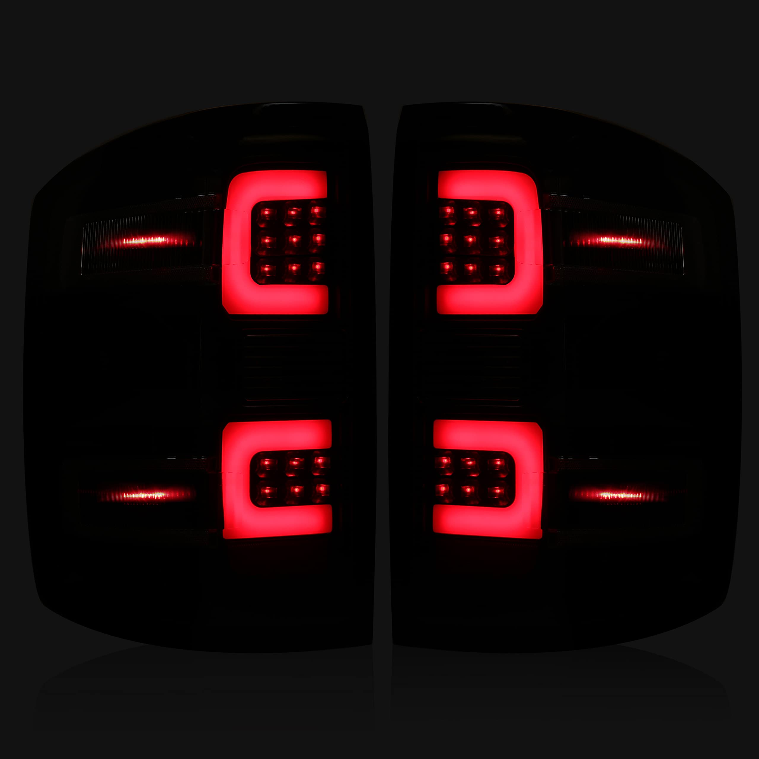 KUAFU LED Tail Light Lamps for 2015-2018 GMC Sierra 3500HD Dually - Replacement Brake Running Lights with Turn Signals & Harness | Enhanced Visibility & Safety for Night Driving & Towing
