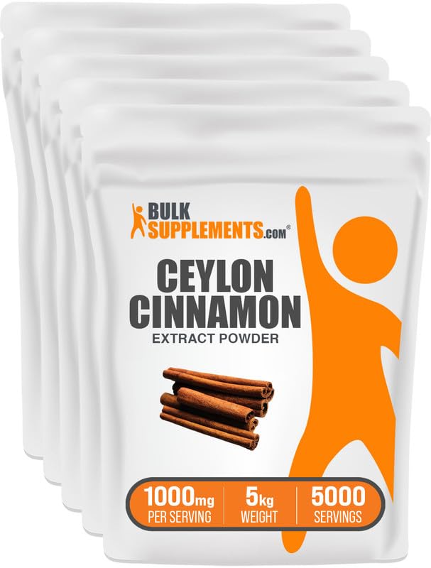 Premium Ceylon Cinnamon Extract Powder 5kg (11 lbs) - 100% Pure Ceylon Cinnamon Supplement, 1000mg per Serving - Gluten Free, Soy Free, Non-GMO - Ideal for Baking, Smoothies & Wellness Drinks