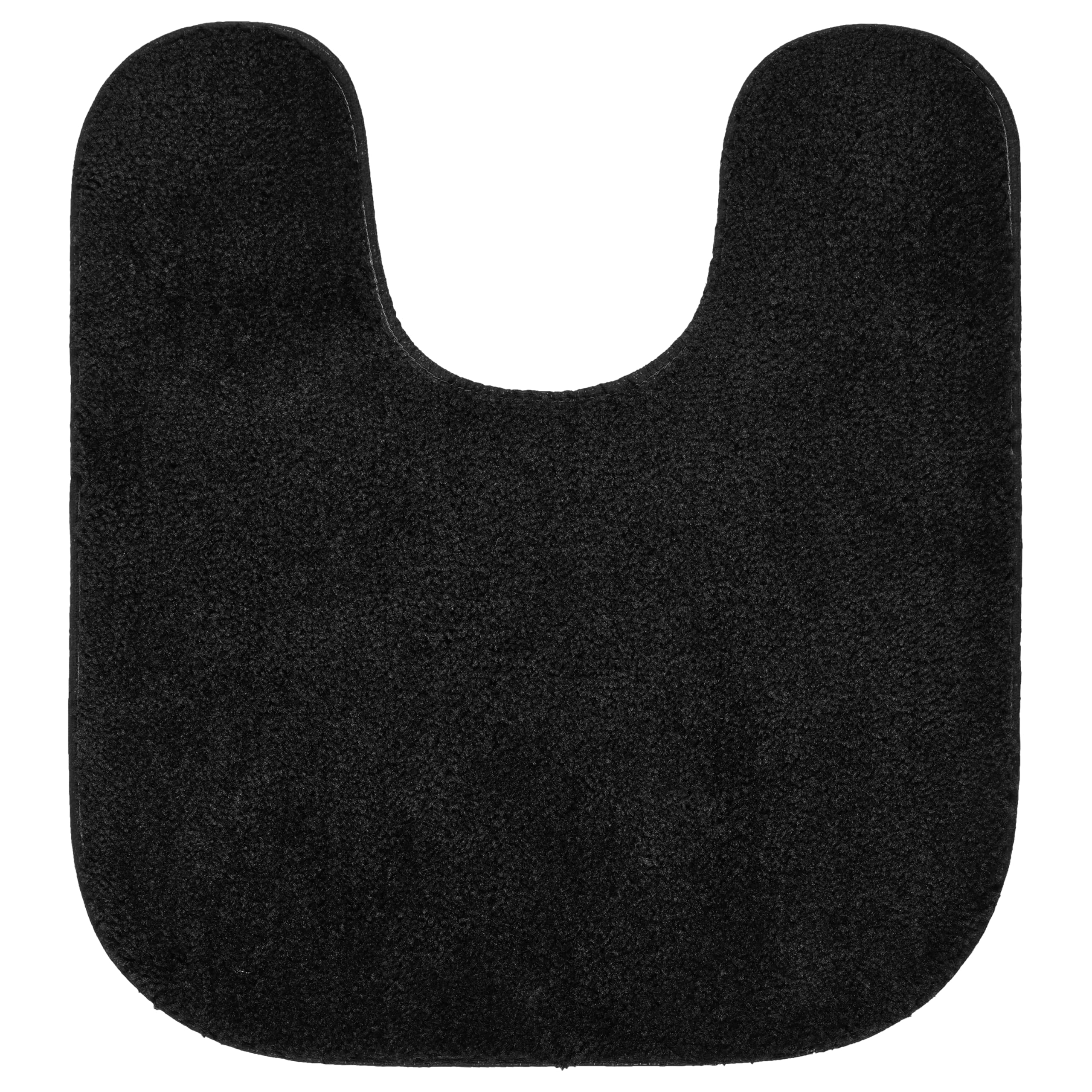 Garland Rug Traditional Nylon Washable Black 5-Piece Bathroom Rug Set - Soft, Absorbent & Stylish Non-Slip Mats for Bath, Shower & Vanity Areas