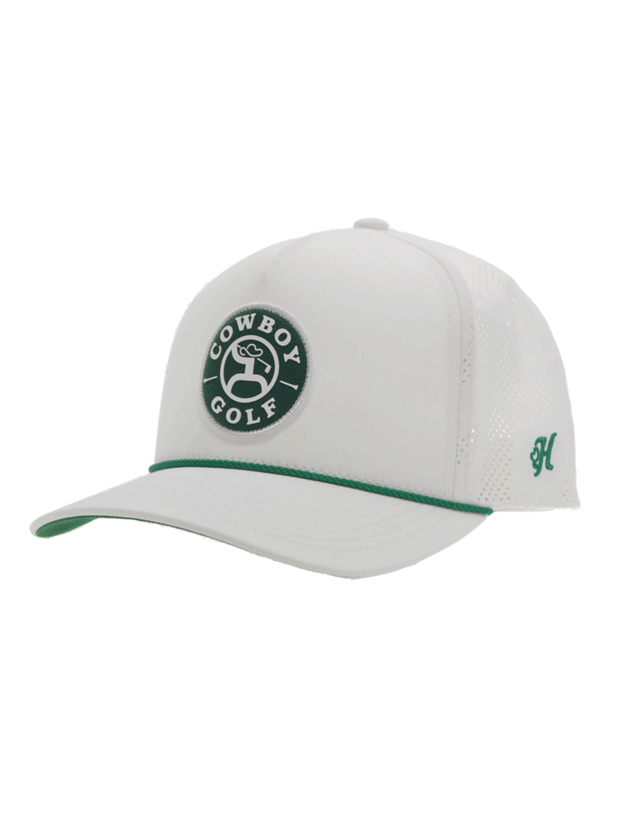Hooey 2430T WH Cowboy Golf Mid Profile Trucker Hat - White | Stylish Adjustable Baseball Cap for Golf, Outdoor & Casual Wear