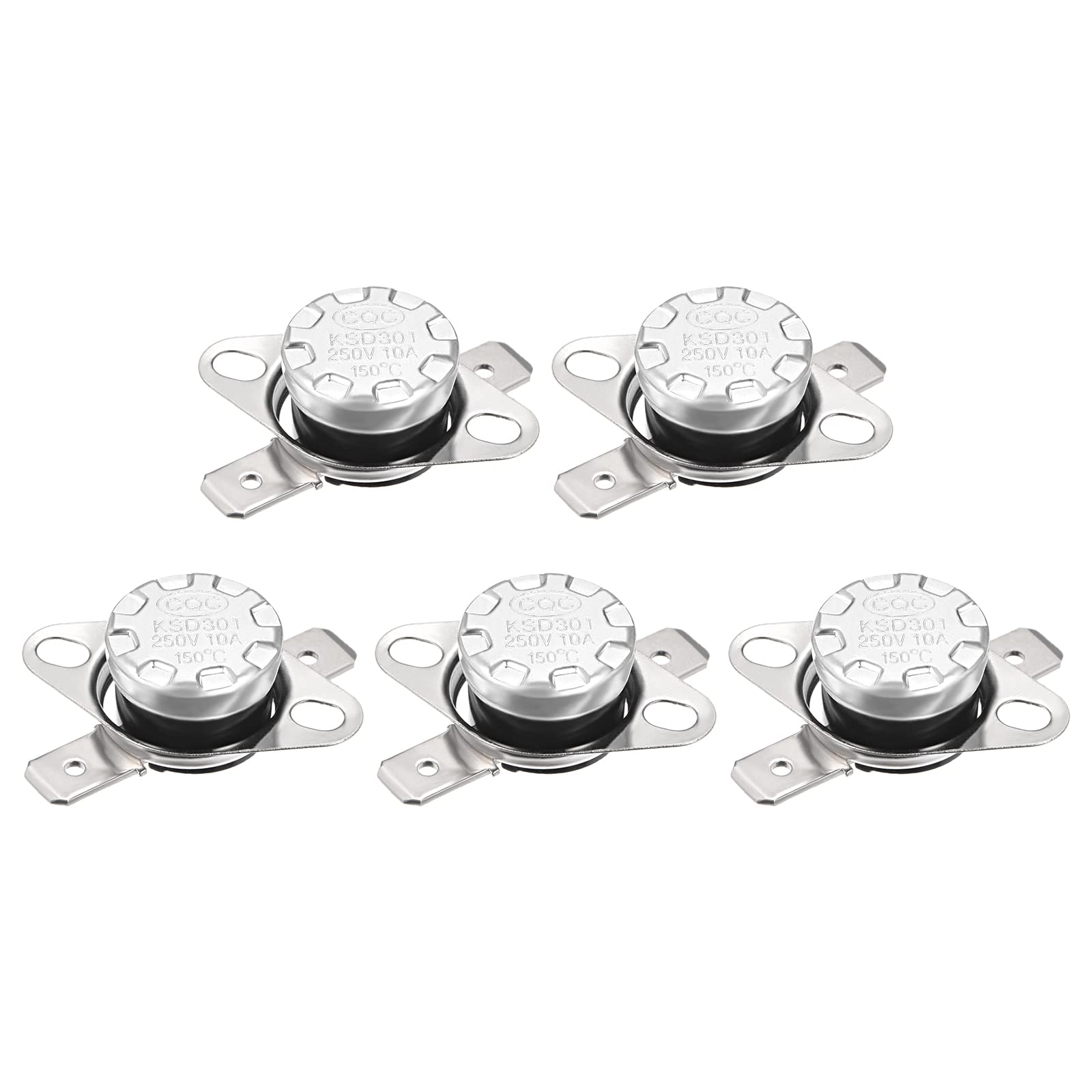 KSD301 150C NC Thermostat Temperature Control Switch - Normally Closed Thermal Switch for Microwave Oven & Refrigerator (5-Pack) | Home Appliance Safety Protection & Temperature Regulation