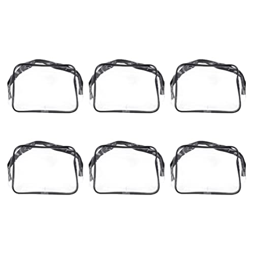 Beaupretty 6-Piece Clear Travel Toiletry Bag Set - Waterproof Makeup Organizer with Zipper, Transparent Cosmetic Pouch for Airline Carry-On, Vacation & Business Trips - Perfect for TSA Compliance & Bathroom Organization