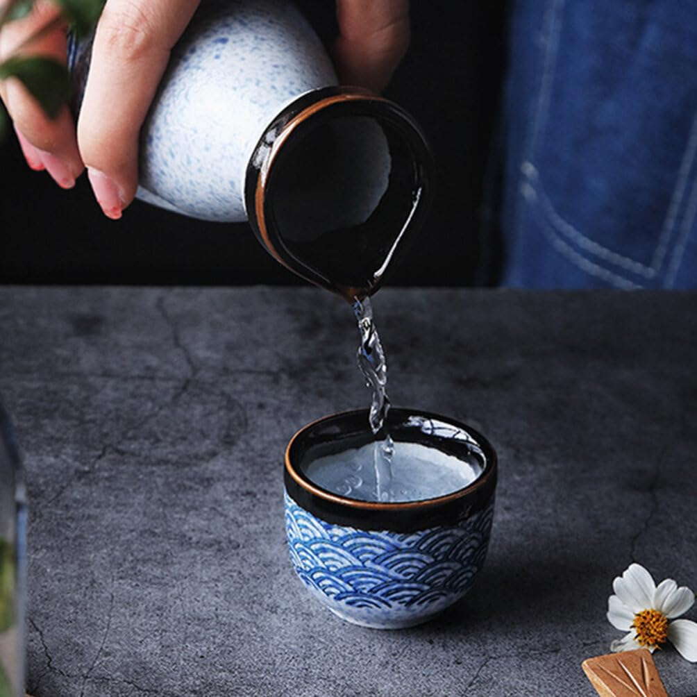 Yardwe 4-Piece Japanese Style Ceramic Tea & Sake Cup Set - Traditional Asian Tea Cups, Sake Mugs, and Coffee Cups for Home, Restaurant, and Gift Use
